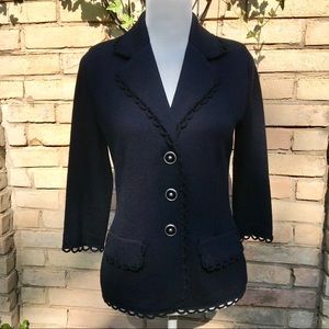 ✨EUC St. John Santana Knit Scalloped Blazer